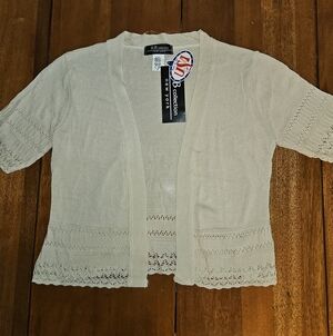 RB Collection Tan Open Faced Knit Cardigan